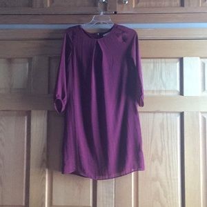 Maroon Long Sleeved Dress